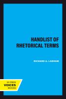 A Handlist Of Rhetorical Terms 