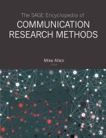 The Sage Encyclopedia Of Communication Research Methods 